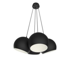 LUMICOM - JOE Suspension, 4X E27, max 42W, métal, noir blanc, D.25cm