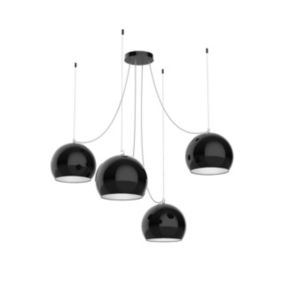 LUMICOM - JOE Suspension, 4X E27, max 42W, métal, noir mat/blanc, D.25cm