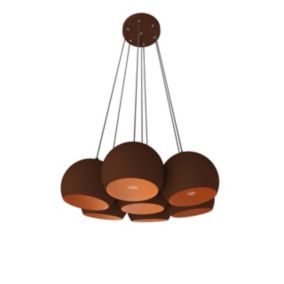 LUMICOM - JOE Suspension, 7X E27, max 42W, métal, corten/feuille de cuivre, D.25cm