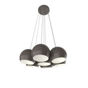 LUMICOM - JOE Suspension, 7X E27, max 42W, métal, gris tourterelle blanc, D.25cm