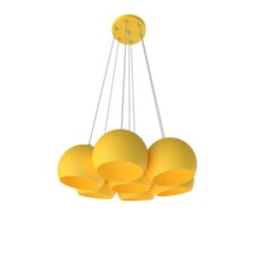 LUMICOM - JOE Suspension, 7X E27, max 42W, métal, jaune, D.25cm