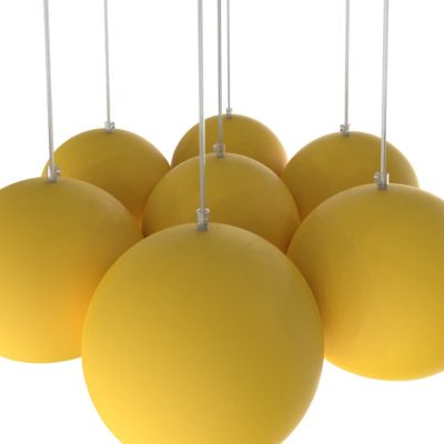 LUMICOM - JOE Suspension, 7X E27, max 42W, métal, jaune, D.25cm
