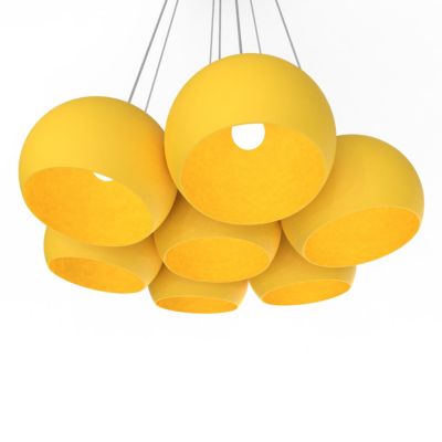 LUMICOM - JOE Suspension, 7X E27, max 42W, métal, jaune, D.25cm