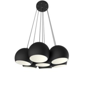 LUMICOM - JOE Suspension, 7X E27, max 42W, métal, noir blanc, D.25cm