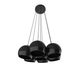 LUMICOM - JOE Suspension, 7X E27, max 42W, métal, noir brillant, D.25cm