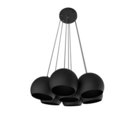 LUMICOM - JOE Suspension, 7X E27, max 42W, métal, noir mat, D.25cm