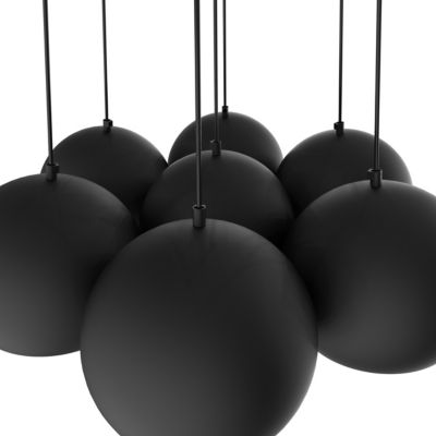 LUMICOM - JOE Suspension, 7X E27, max 42W, métal, noir mat, D.25cm