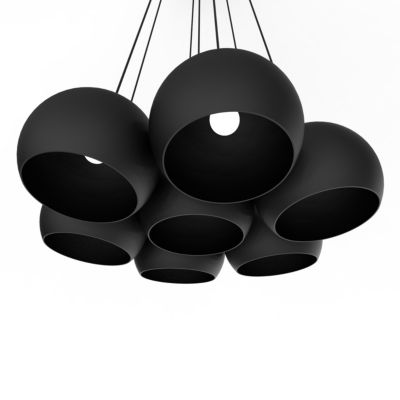 LUMICOM - JOE Suspension, 7X E27, max 42W, métal, noir mat, D.25cm