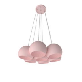 LUMICOM - JOE Suspension, 7X E27, max 42W, métal, rose, D.25cm