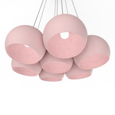 LUMICOM - JOE Suspension, 7X E27, max 42W, métal, rose, D.25cm