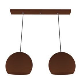 LUMICOM - JOE TRACK Suspension, 2x E27, max 42W, métal, marron corten, D.25cm