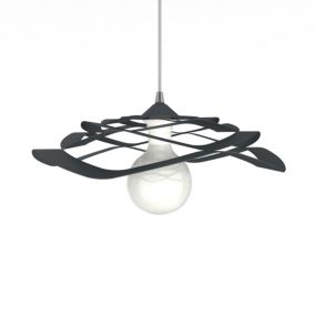 LUMICOM - KAMI Plafonnier, 1X E27, max 42W, métal, anthracite, D.40cm