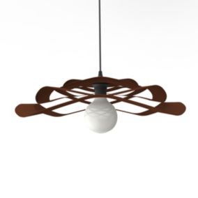 LUMICOM - KAMI Plafonnier, 1X E27, max 42W, métal, marron corten, D.60cm