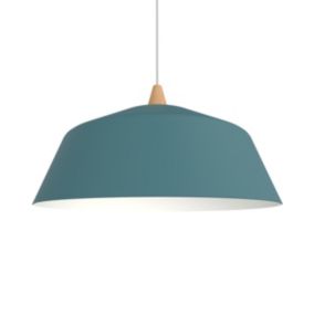 LUMICOM - KON Suspension, 1X E27, max 42W, métal, bleu méditerranéen/blanc, D.50cm