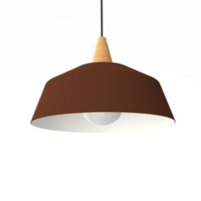 LUMICOM - KON Suspension, 1X E27, max 42W, métal, marron corten/blanc, D.35cm