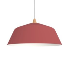 LUMICOM - KON Suspension, 1X E27, max 42W, métal, rouge cowhide/blanc, D.50cm