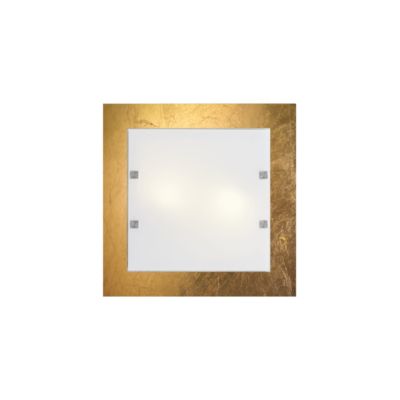 LUMICOM - LEAF Plafonnier, 4X E27, max 42W, métal/verre, feuille d'or, 50x50cm