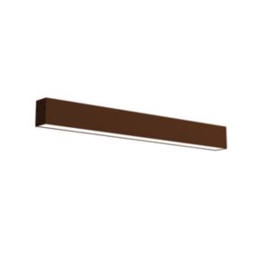 LUMICOM - LINEAR Plafonnier, STRIP LED INTEGREE, 14.4W, 4000K, métal, marron corten, L60cm