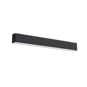 LUMICOM - LINEAR Plafonnier, STRIP LED INTEGREE, 14.4W, 4000K, métal, noir mat, L60cm