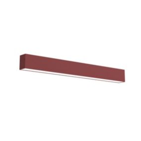 LUMICOM - LINEAR Plafonnier, STRIP LED INTEGREE, 14.4W, 4000K, métal, rouge cowhide, L60cm