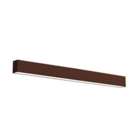 LUMICOM - LINEAR Plafonnier, STRIP LED INTEGREE, 24W, 4000K, métal, marron corten, L100cm