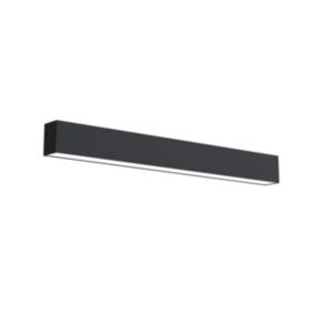 LUMICOM - LINEAR Plafonnier, STRIP LED INTEGREE, 9.6W, 4000K, métal, noir mat, L40cm