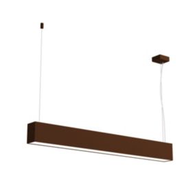 LUMICOM - LINEAR Suspension, STRIP LED INTEGREE, 14.4W, 4000K, métal, marron corten, L60cm