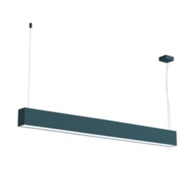 LUMICOM - LINEAR Suspension, STRIP LED INTEGREE, 24W, 4000K, métal, bleu méditerranéen, L100cm