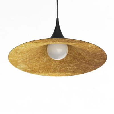LUMICOM - LOUIE Suspension, 1X E27, max 42W, métal, noir mat/feuille d'or, D.57cm