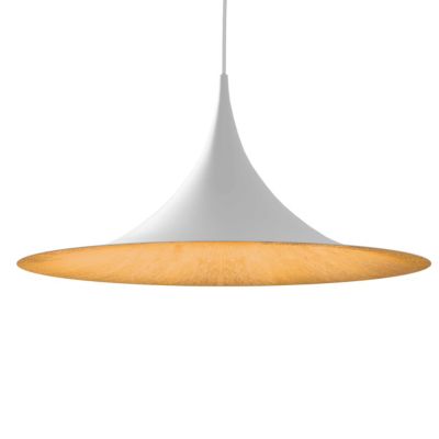 LUMICOM - LOUIE TRACK Suspension, 1X E27, max 42W, métal, blanc mat/feuille d'or, D.33cm