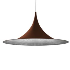 LUMICOM - LOUIE TRACK Suspension, 1X E27, max 42W, métal, marron corten/feuille argent, D.57cm