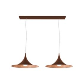 LUMICOM - LOUIE TRACK Suspension, 2X E27, max 42W, métal, corten/copper, D.33cm x L.70cm