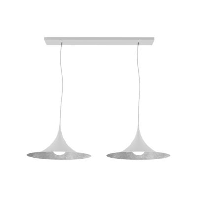 LUMICOM - LOUIE TRACK Suspension, 2X E27, max 42W, métal, traffic blanc/argent, D.33cm x L.70cm