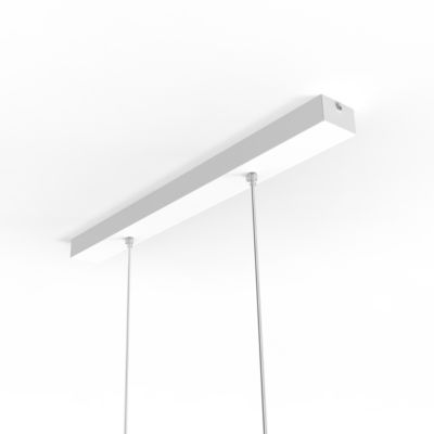 LUMICOM - LOUIE TRACK Suspension, 2X E27, max 42W, métal, traffic blanc/argent, D.33cm x L.70cm