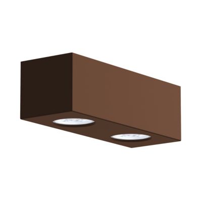 LUMICOM - MANHATTAN M Plafonnier, 2X GU10, max 33W, métal, marron corten, 25x10cm