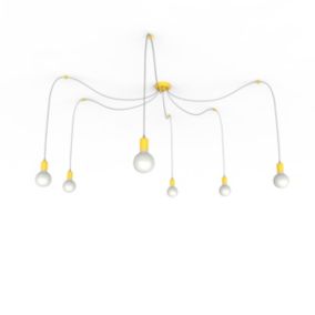 LUMICOM - MEDUSA Suspension, 6X E27, max 42W, métal, jaune, H.6cm