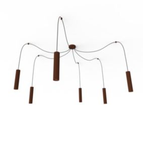 LUMICOM - MEDUSA Suspension, 6X GU10, max 33W, métal, corten, D.6cm