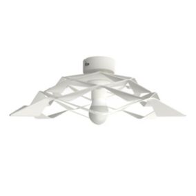 LUMICOM - MIGRA Plafonnier, 1X E27, max 42W, métal, blanc mat, D.40cm