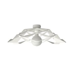 LUMICOM - MIGRA Plafonnier, 1X E27, max 42W, métal, blanc mat, D.60cm