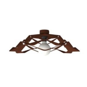 LUMICOM - MIGRA Plafonnier, 1X E27, max 42W, métal, marron corten, D.60cm