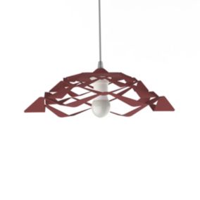 LUMICOM - MIGRA Suspension, 1X E27, max 42W, métal, rouge cowhide, D.40cm