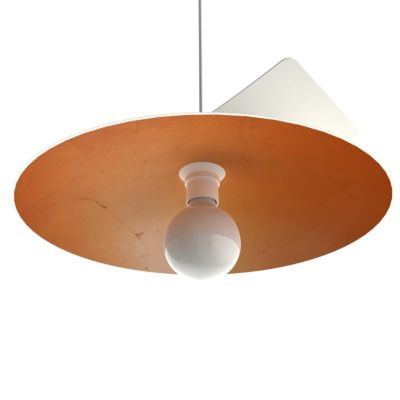 LUMICOM - MILLER Suspension, 1X E27, max 42W, métal, blanc mat/feuille cuivre, D.40cm
