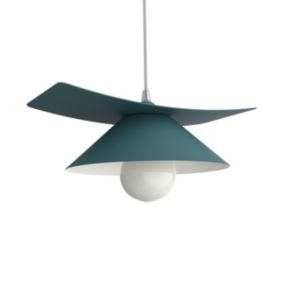 LUMICOM - MILLER Suspension, 1X E27, max 42W, métal, bleu méditerranéen/blanc, D.25cm