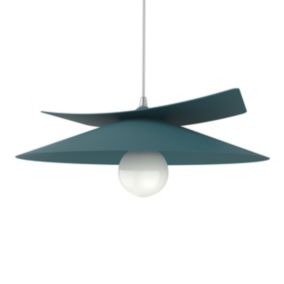 LUMICOM - MILLER Suspension, 1X E27, max 42W, métal, bleu méditerranéen, D.40cm