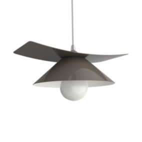 LUMICOM - MILLER Suspension, 1X E27, max 42W, métal, gris torturelle/blanc, D.25cm