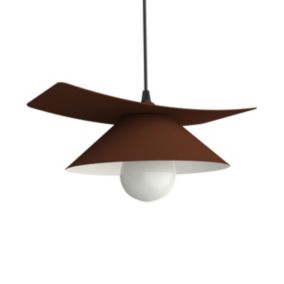 LUMICOM - MILLER Suspension, 1X E27, max 42W, métal, marron corten/blanc, D.25cm