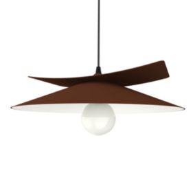 LUMICOM - MILLER Suspension, 1X E27, max 42W, métal, marron corten/blanc, D.40cm