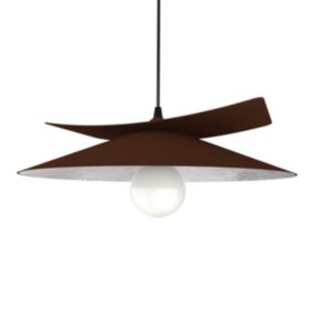 LUMICOM - MILLER Suspension, 1X E27, max 42W, métal, marron corten/feuille argent, D.40cm