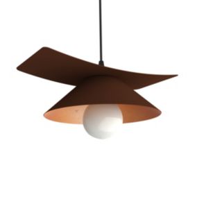 LUMICOM - MILLER Suspension, 1X E27, max 42W, métal, marron corten/feuille cuivre, D.25cm