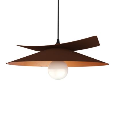 LUMICOM - MILLER Suspension, 1X E27, max 42W, métal, marron corten/feuille cuivre, D.40cm